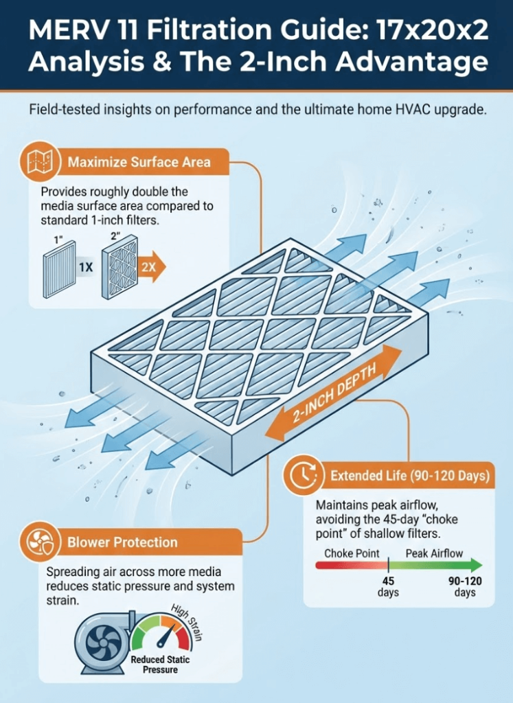 What Does MERV 11 Actually Filter in a 17x20x2 Air Filter? 2 Infographic of What Does MERV 11 Actually Filter in a 17x20x2 Air Filter?